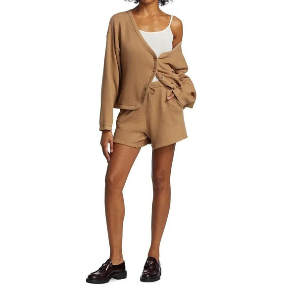 Donni Ribbed Cardigan in Camel Small Womens Sweatshirt - Picture 14 of 14